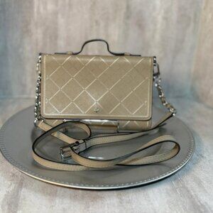 TORY BURCH Robinson Crosshatch Mini Crossbody - Taupe